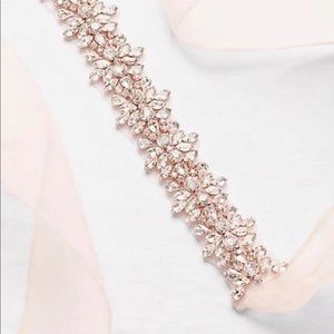 Rose gold wedding dress sash